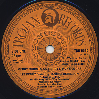 Lee Perry featuring Sandra Robinson / Merry Christmas, Happy New Year label