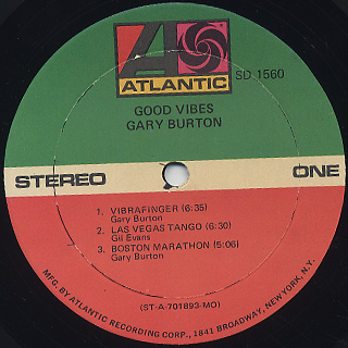Gary Burton / Good Vibes label