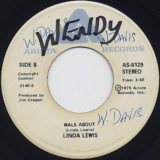 Linda Lewis / It's In His Kiss c/w Walk About back