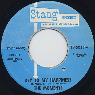 Moments / Key To My Happiness c/w To You With Love back