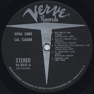 Cal Tjader / Sona Libre label