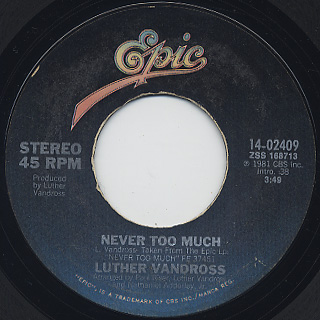 Luther Vandross Never Too Much Luther Vandross Never Too Much
