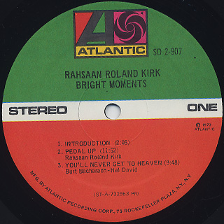 Rahsaan Roland Kirk / Bright Moments label