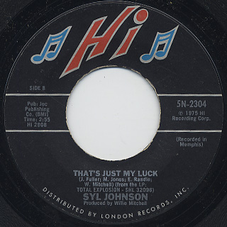Syl Johnson / Star Bright, Star Lite c/w That's Just My Luck back
