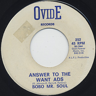 Bobo Mr. Soul / Answer To The Want Ads front