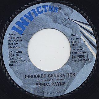 Freda Payne / Deeper & Deeper c/w Unhooked Generation back