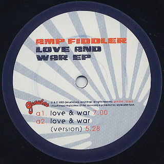 Amp Fiddler / Love And War EP label
