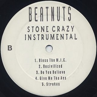 Beatnuts / Stone Crazy Instrumental LP label