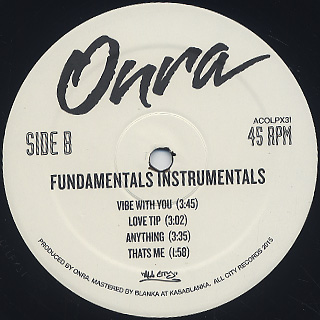 Onra / Fundamentals Instrumentals label
