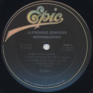 Alphonso Johnson / Moonshadows label