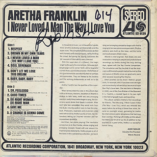 Aretha Franklin / I Never Loved A Man The Way I Love You back