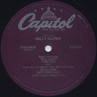 Billy Squier / The Stroke c/w The Big Beat back