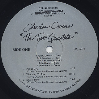Charles Owens / The Two Quartets label