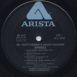 Gil Scott-Heron And Brian Jackson / Bridges label
