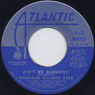 Rahsaan Roland Kirk / Ain't No Sunshine front