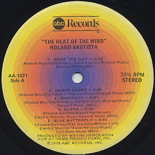 Roland Bautista / The Heart Of The Wind label
