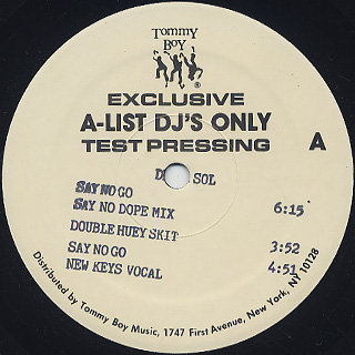 De La Soul / Say No Go Exclusive A-List DJ's Only Test Pressing front