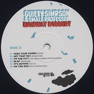 Guilty Simpson & Small Professor / Highway Robbery label