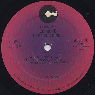 Cerrone / Love In C Minor label