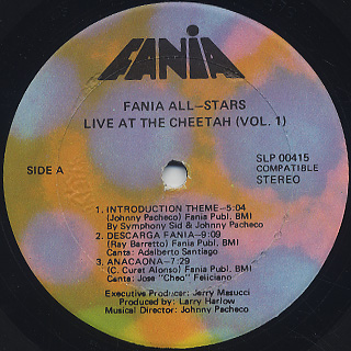 Fania All Stars / Live At The Cheetah (Vol. 1) label