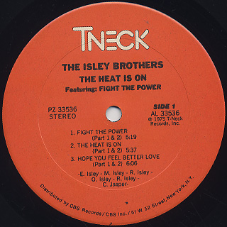 Isley Brothers / The Heat Is On label