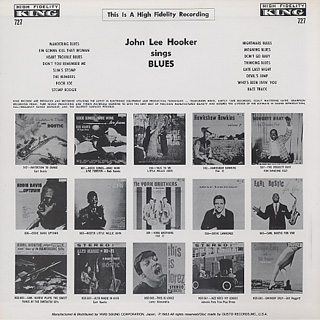 John Lee Hooker / Sings Blues back
