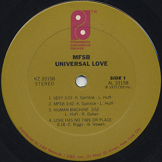 MFSB / Universal Love label