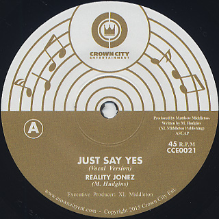 Reality Jonez / Just Say Yes front