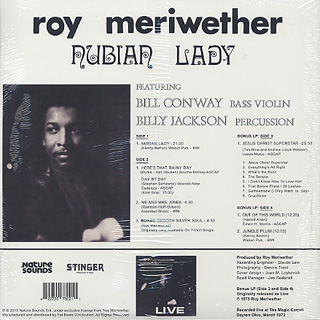 Roy Meriwether / Nubian Lady back