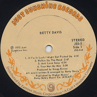 Betty Davis‎ / Betty Davis label