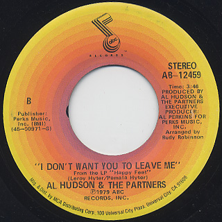 Al Hudson & The Partners / You Can Do It c/w I Don't Want You To Leave Me back