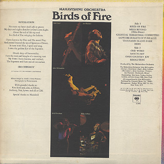 Mahavishnu Orchestra / Birds Of Fire back