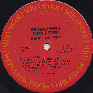 Mahavishnu Orchestra / Birds Of Fire label