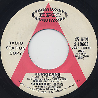 Shuggie Otis / Hurricane c/w Jennie Lee