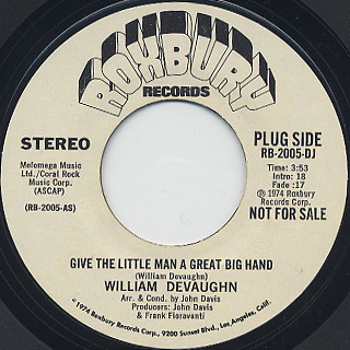 William Devaughn / Give The Little Man A Great Big Hand front