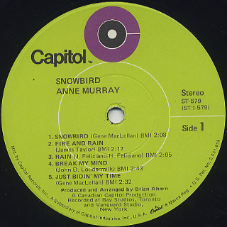Anne Murray / Snowbird label