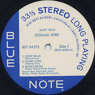 Donald Byrd / Slow Drag label