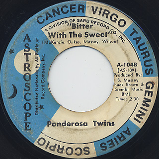 Ponderosa Twins / Why Do Fools Fall In Love c/w Bitter With The Sweet back