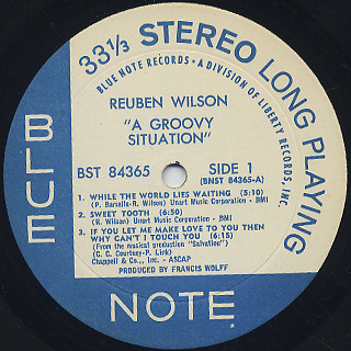 Reuben Wilson / A Groovy Situation label