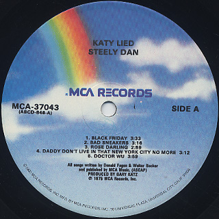 Steely Dan / Katy Lied label