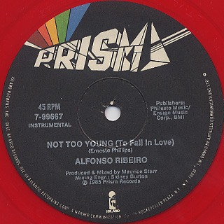 Alfonso Ribeiro / Not Too Young (To Fall In Love) label