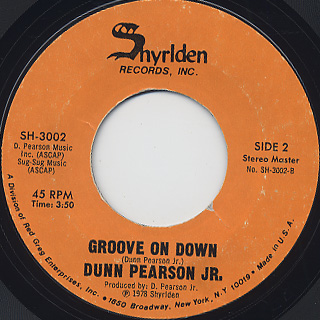 Dunn Pearson Jr. / Groove On Down back