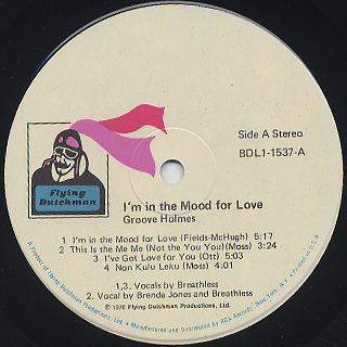 Groove Holmes / I'm In The Mood For Love label