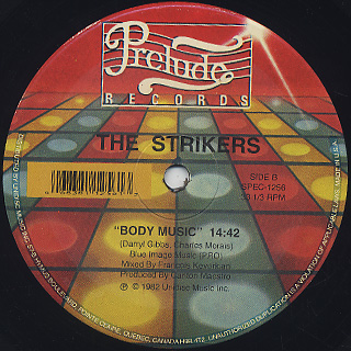 Strikers / Inch By Inch c/w Body Music label