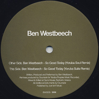 Ben Westbeech / So Good Today (Osunlade Remixes) front