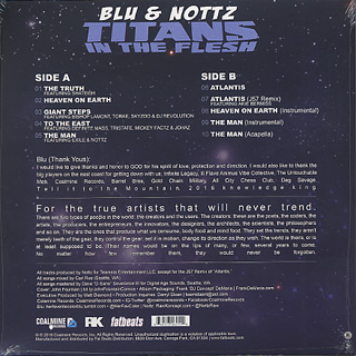 Blu & Nottz / Titans In The Flesh (Yellow Vinyl) back