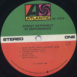 Donny Hathaway / In Performance label