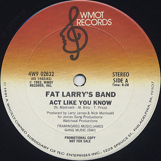 Fat Larry's Band / Act Like You Know (12