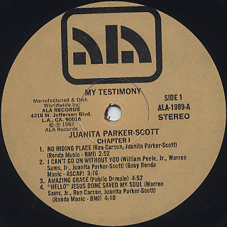 Juanita Parker-Scott / My Testimony label