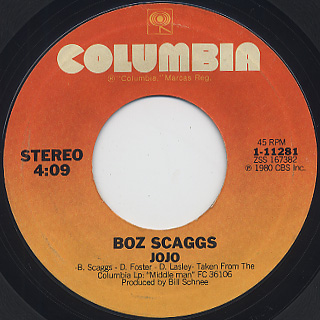 Boz Scaggs / Jojo c/w Do Like Do In New York front